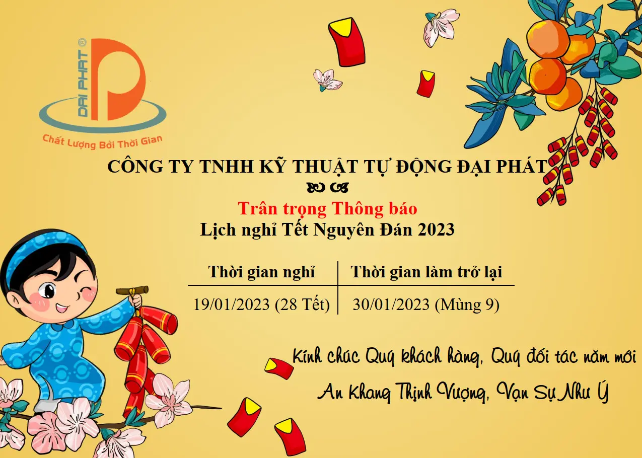 THÔNG BÁO LỊCH NGHỈ TẾT NGUYÊN ĐÁN 2023